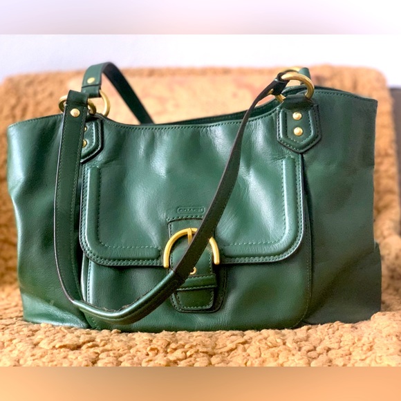 Vintage Certified Emerald Green Coach Leather Campbell Carryall Bag G1381-F24961 - Picture 1 of 9